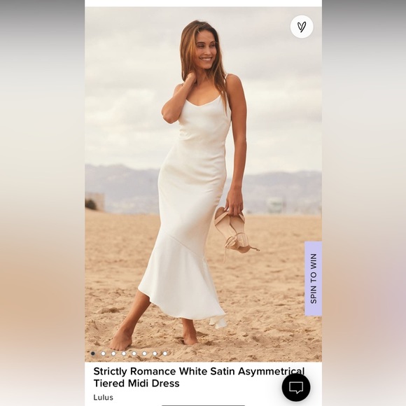 White satin asymmetrical dress - Picture 1 of 2